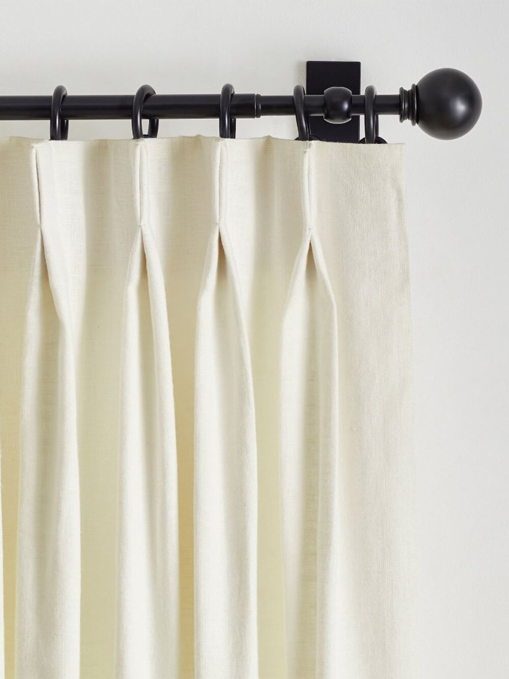Pottery Barn Emery Linen Pinch Pleat Curtain Window Panel Parchment 50 x 84 NEW